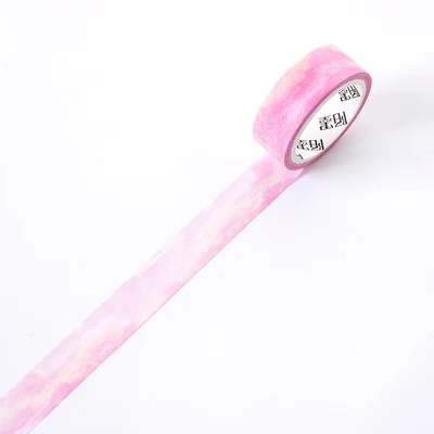 pink sunny sky 15 мм осенние листья Снежный лес солнечное небо Сумерки зеленые листья море галактика васи лента DIY планировщик дневник в стиле Скрапбукинг маскирующая лента - Цвет: pink sunny sky