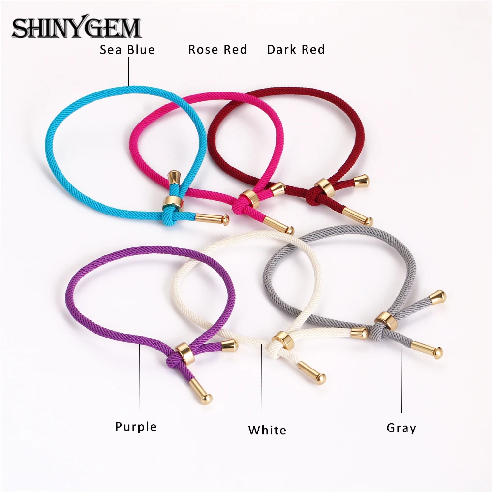 ShinyGem минимализм нить веревка браслеты 15 цветов Регулируемая Веревка пара ручной