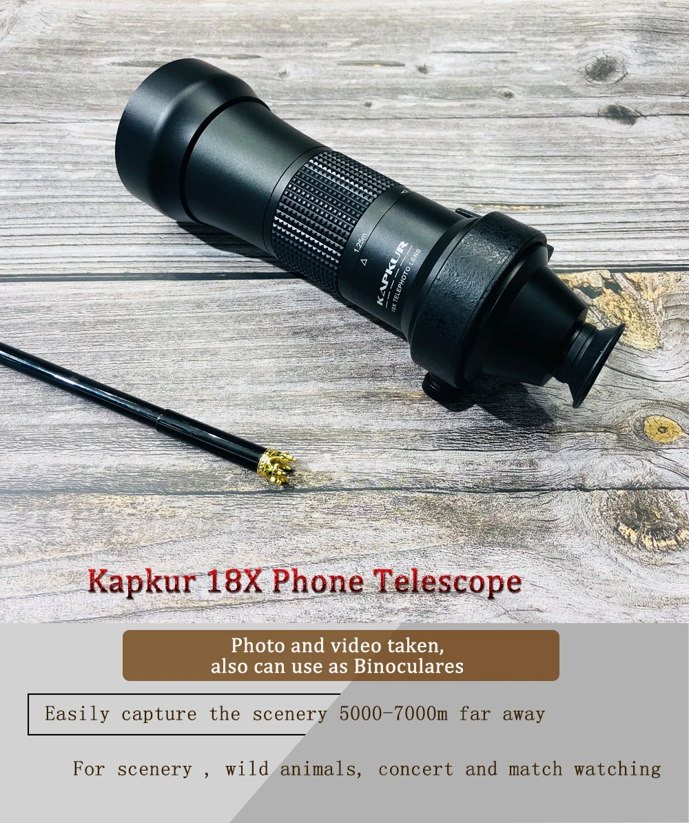 Объектив для телефона Kapkur 18X4 k телеобъектив для серии Huawei телефон, телескоп для телефона с индивидуальным футляром для телефона и бесплатным штативом