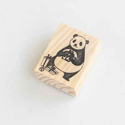 E 3.5x4.5cm 1 шт. мультяшная Милая Толстая панда Деревянный штамп DIY Ремесло Деревянные и резиновые штампы для скрапбукинга канцелярские товары Скрапбукинг Стандартный штамп - Цвет: E 3.5x4.5cm
