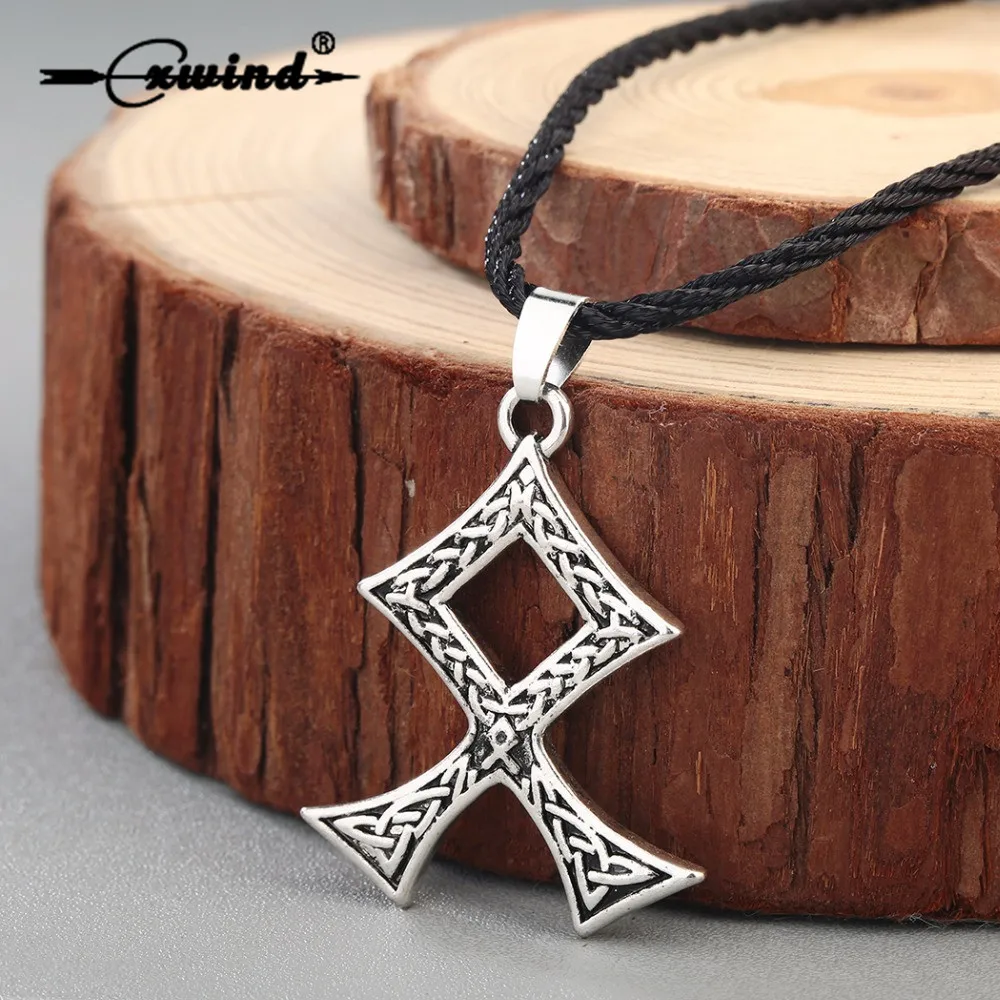 

Cxwind Viking Runes Pendants & Necklaces Norse Amulet Rune Cross Necklace for Men Pagan Talisman Pendant Jewelry Accessories