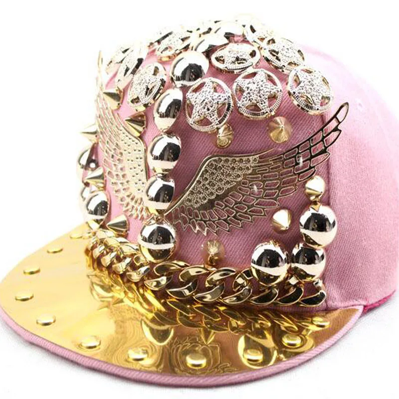 

New Arrival Unisex Spring Summer Eagle Metal Rivet Button Baseball Caps Professional Punk Men Studs Hiphop Hats Personality Cap