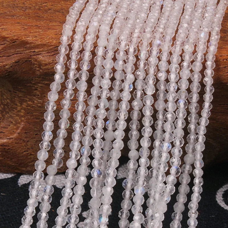 2mm 3mm Natural Blue Moonstone Gemstone Faceted Round Loose Beads DIY Accessories for Necklace Bracelet Earring Jewelry Making | Украшения