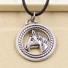 Новинка, модное ожерелье с подвеской в виде головы лошади, чокер из черной кожи, шнур, заводская цена, ювелирное украшение ручной работы