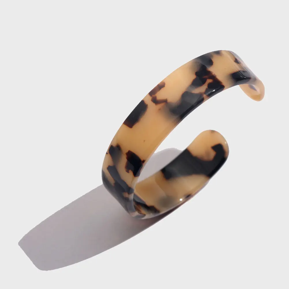 D0060BN Flatfoosie, модный ZA, полимерный акриловый браслет, браслеты для женщин, богемный, цветной, Круглый, Браслет-манжета, панк, свадебные, элегантные ювелирные изделия - Окраска металла: D0060BN