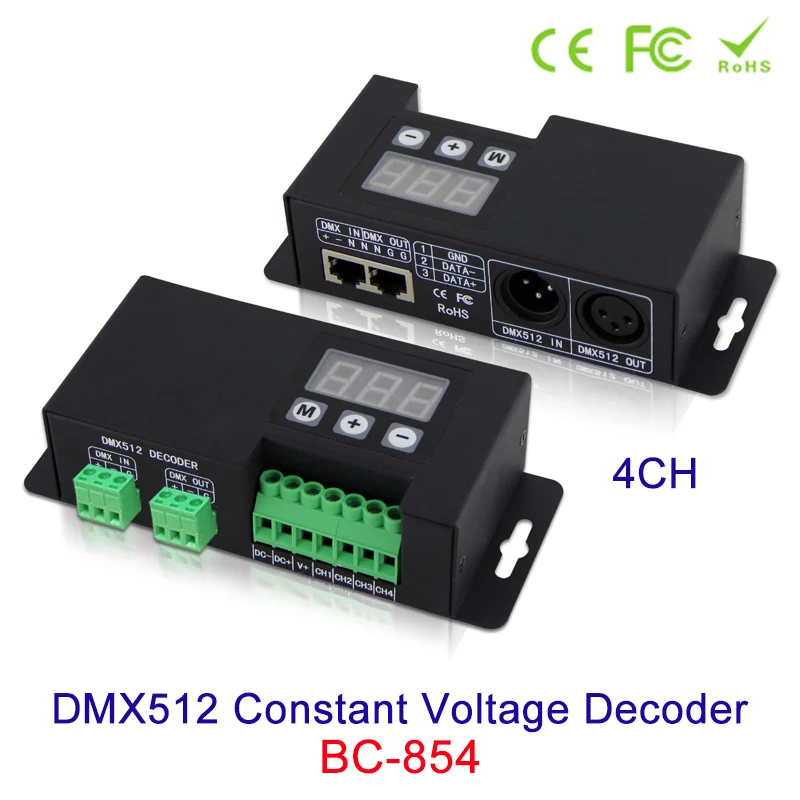 Новый 4-канальный декодер постоянного напряжения DMX512 3-цифровой дисплей RGBW