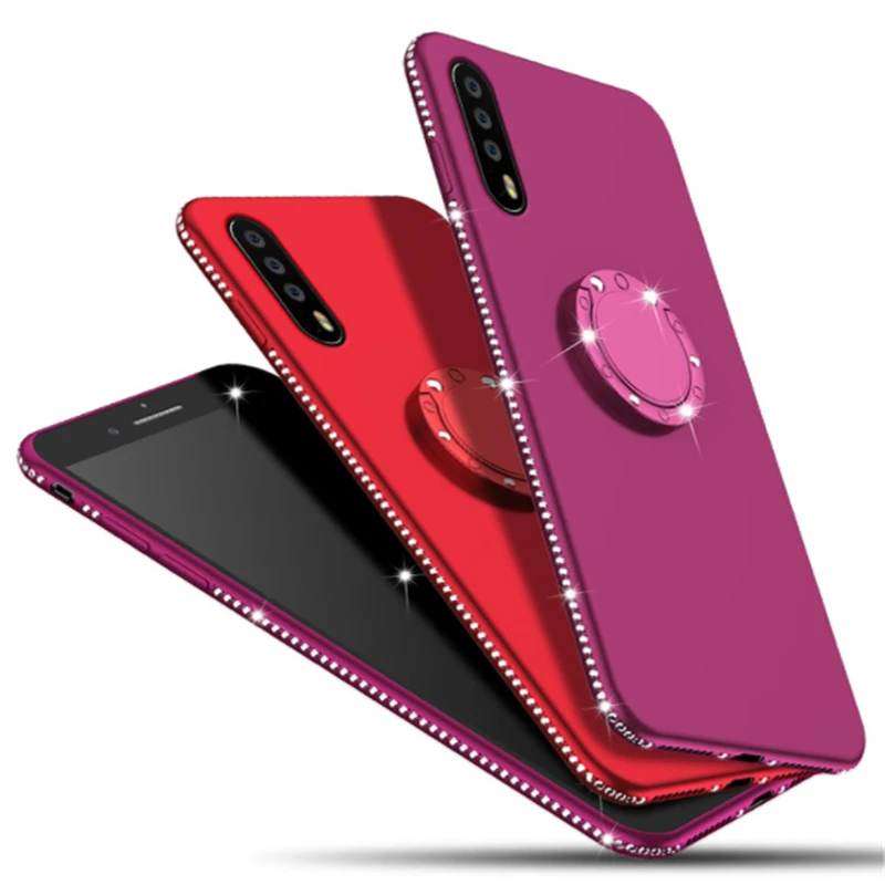 Чехол для iPhone X Xr XS Max блестящий чехол с бриллиантовым кольцом и подставкой мягкий