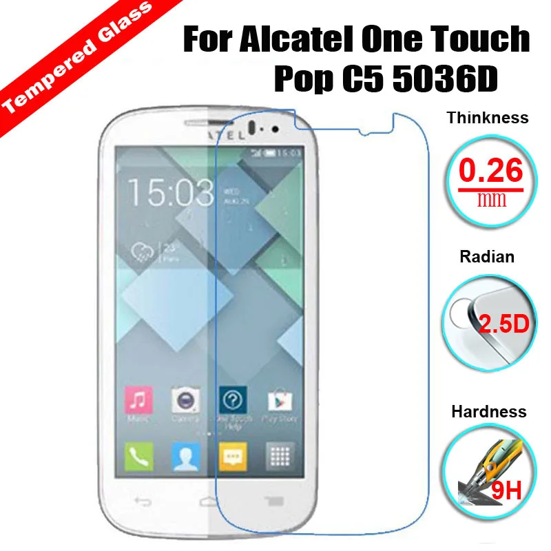 2.5D 9H жесткое закаленное стекло премиум класса для Alcatel One Touch Pop C5 C9 Elevate/Pixi 3 4 5 &quotPixi3