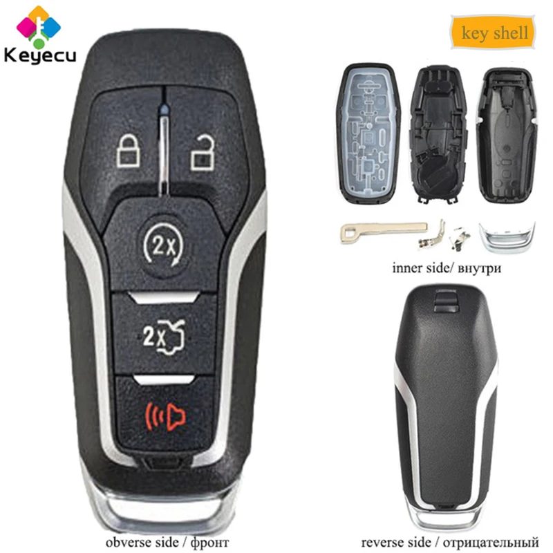Запасной смарт-ключ KEYECU для дистанционного управления Prox-5 кнопок-FOB Ford Fusion Explorer