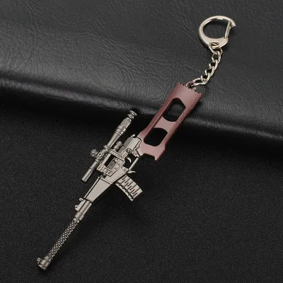 style25 Горячая игра 61 стиль PUBG CS GO брелоки в виде оружия AK47 пистолет Модель 98K снайперская винтовка брелок для мужчин Подарки сувениры 12 см - Цвет: style25
