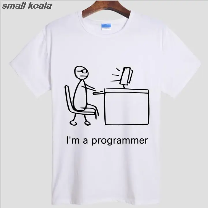 Мужская футболка с коротким рукавом I am a программатор geek креативного
