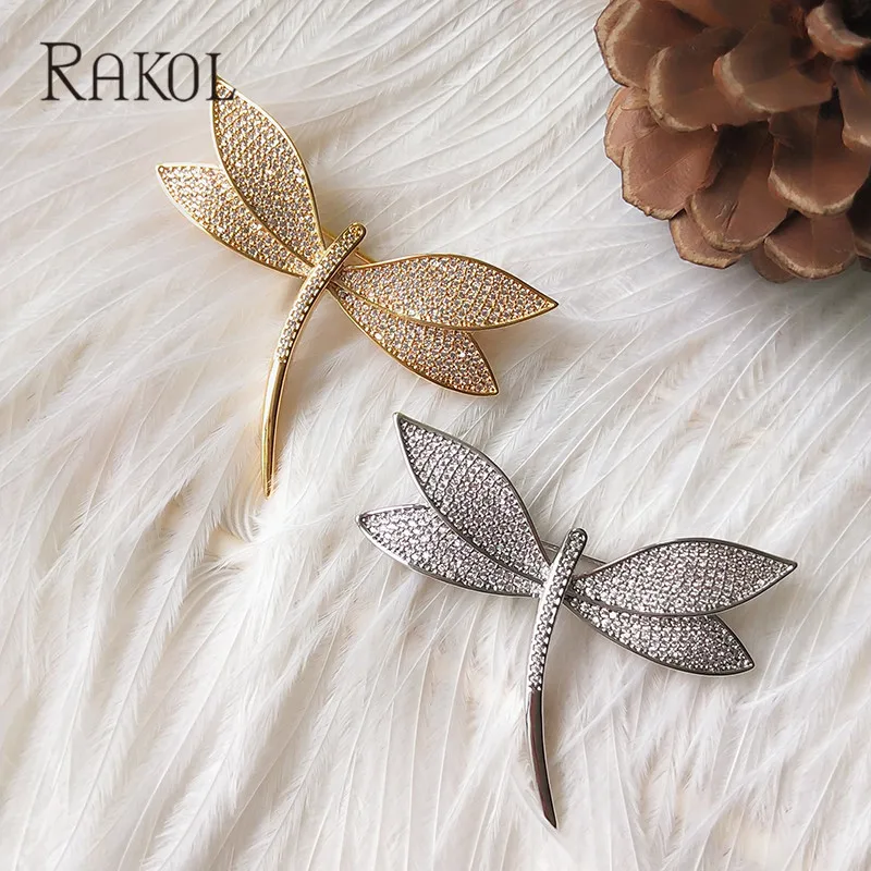 Rakol новый дизайн красивая стрекоза брошь для прополка блестящая AAA + Кубический