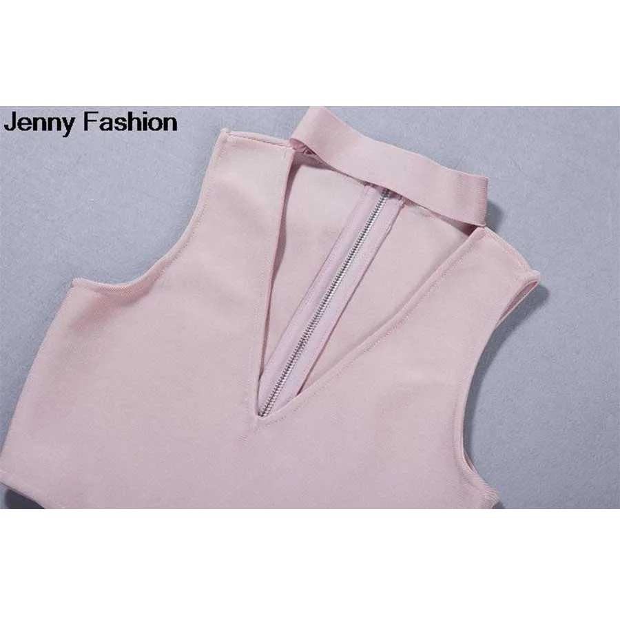 Jenny мода 2016 Новый v-образный вырез бежевый черный белый сексуальный бандаж Модный