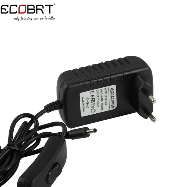 

24W Black LED Driver 12v With Rocker Switch as LED Strip Light Power Supply European Plug 3.5DC plug output