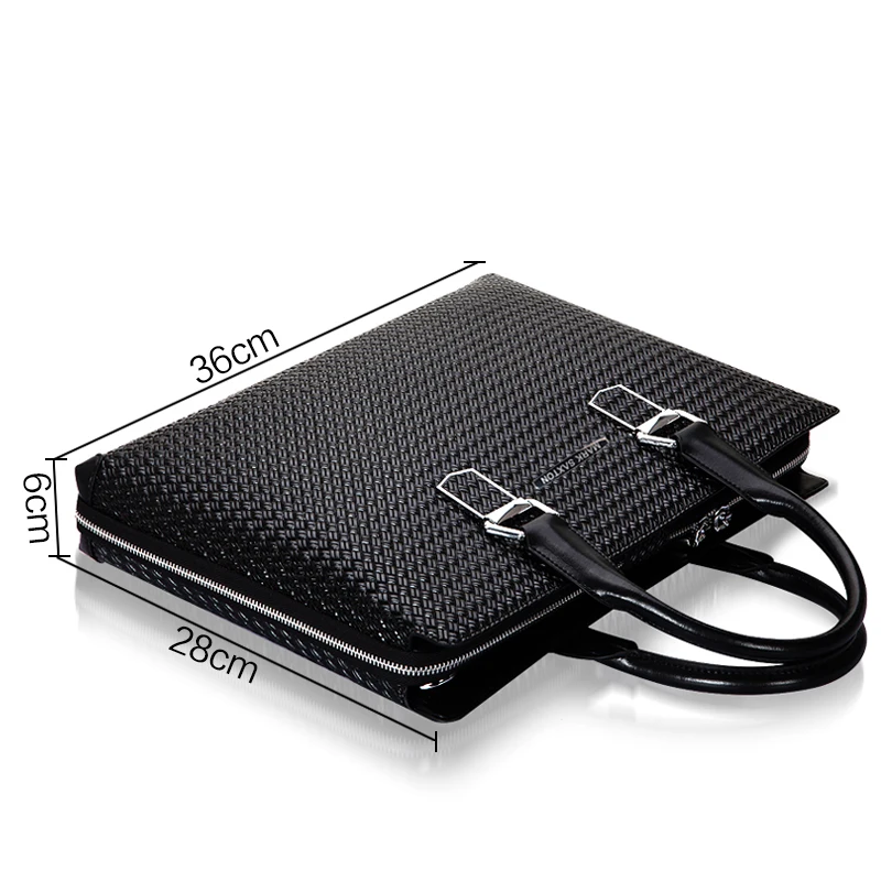 

Luxury British Royal Same Leather Men Handbags Fashion Woven Pattern 4 Layers Genuine Leather Briefcase