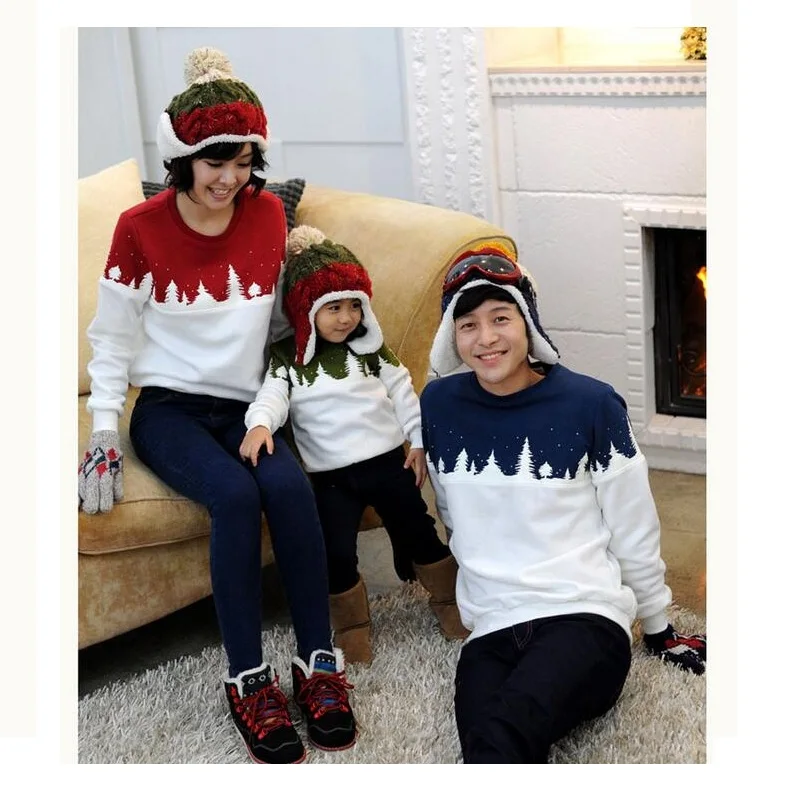 Моды Семьи Сопоставления Одежда Рождественская Елка Подарок футболки одежда на