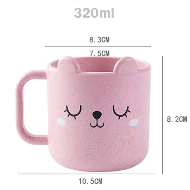 150ml Safety Wheat Cute Baby Milk Cup Cartoon Animal Bear Panda Cat Kids Feeding Water Tea Mug | Мать и ребенок