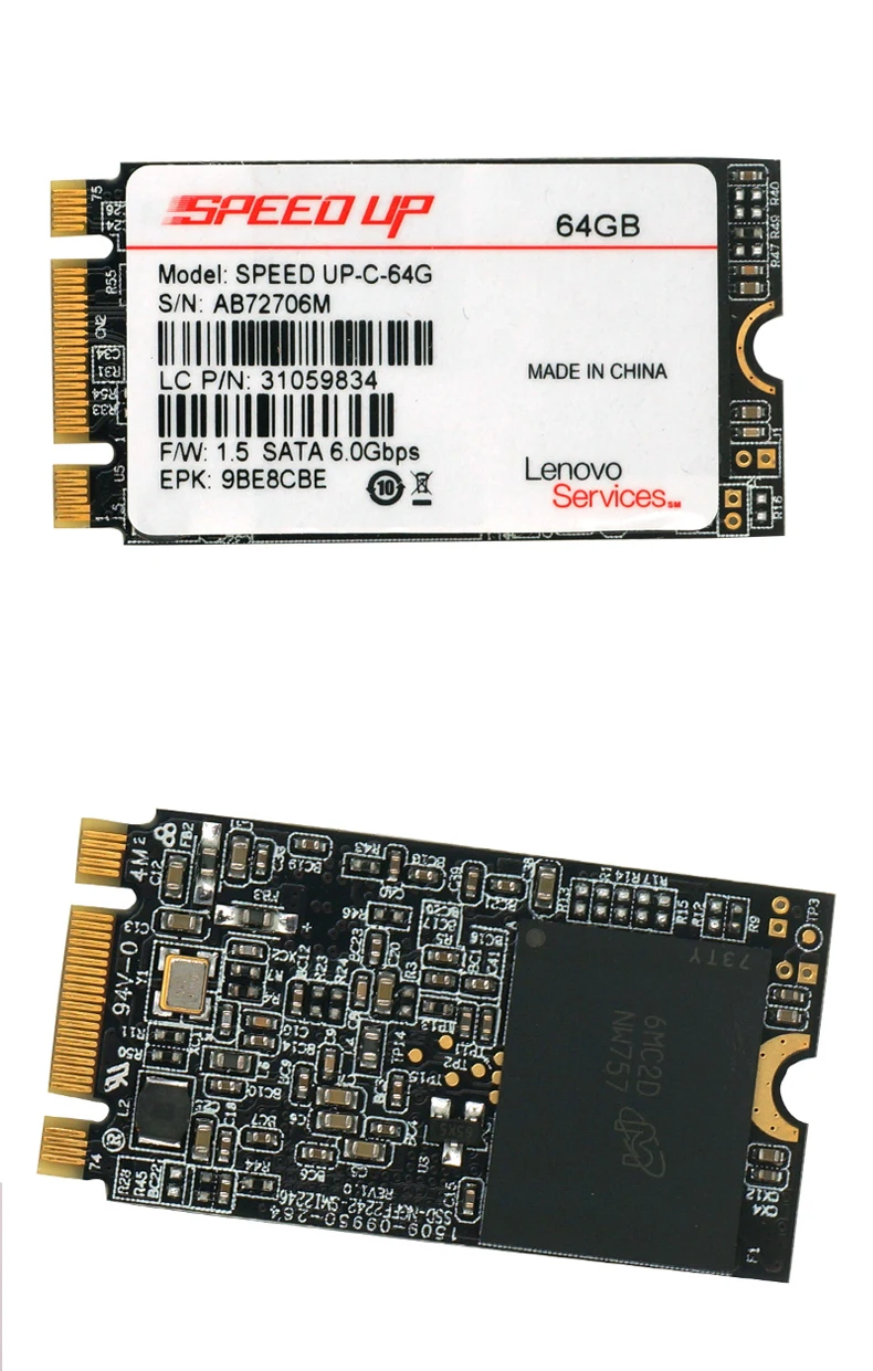 Оригинальный Внутренний твердотельный диск Lenovo SSD 64 ГБ 128 256 NGFF 2242 Y410 Y430P T440 T450 E431 M2