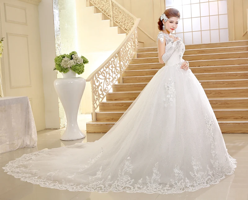 Настоящая фотография Новые свадебные платья в Корейском стиле 2020 Роскошные с