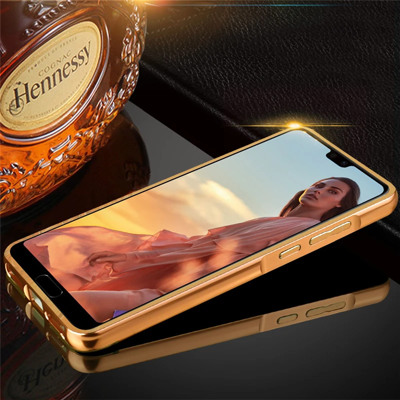 For Huawei P20 Lite Case Luxury Gold Mirror Protective Back Cover Phone p20 Pro p 20 Coque |