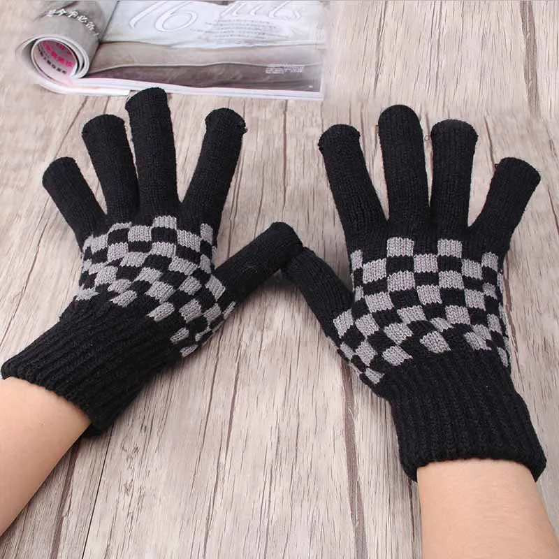 Новинка 2020 зимние теплые трикотажные эластичные мужские перчатки мягкие вязаные