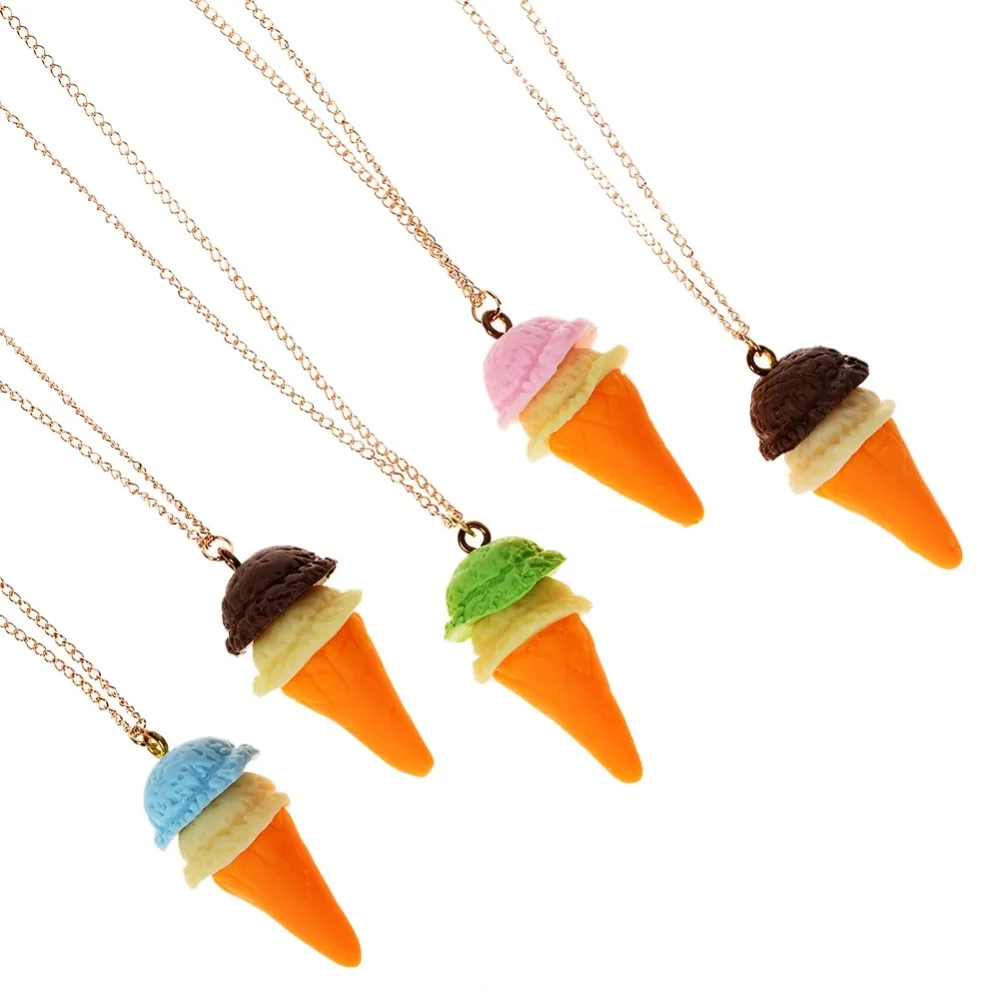 1 шт. модная Милая подвеска мороженое случайного цвета ожерелье для женщин и