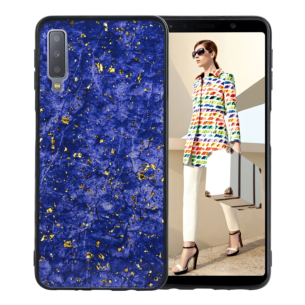 Роскошный блестящий Мраморный чехол для телефона из фольги для samsung Galaxy A7, мягкая задняя крышка из ТПУ, чехол s для samsung A7 A750, блестящий чехол