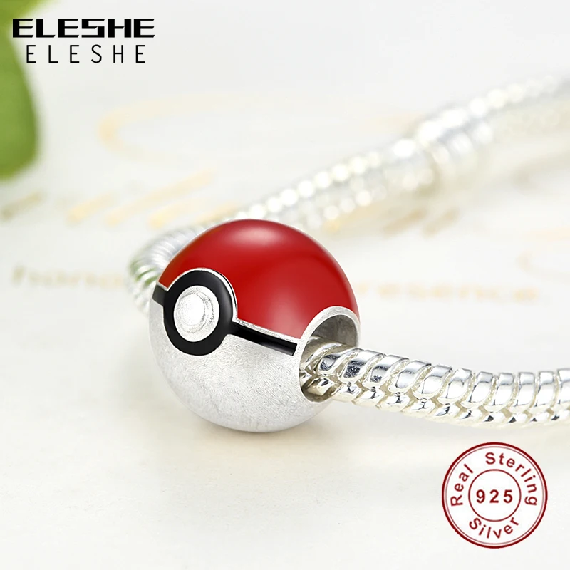 Настоящее Стерлингового Серебра 925 Пикачу Эльф Pokemon Ash Бал Шарм Fit очарование Pandora Шарик Браслет Подлинные Ювелирные Изделия Аксессуары