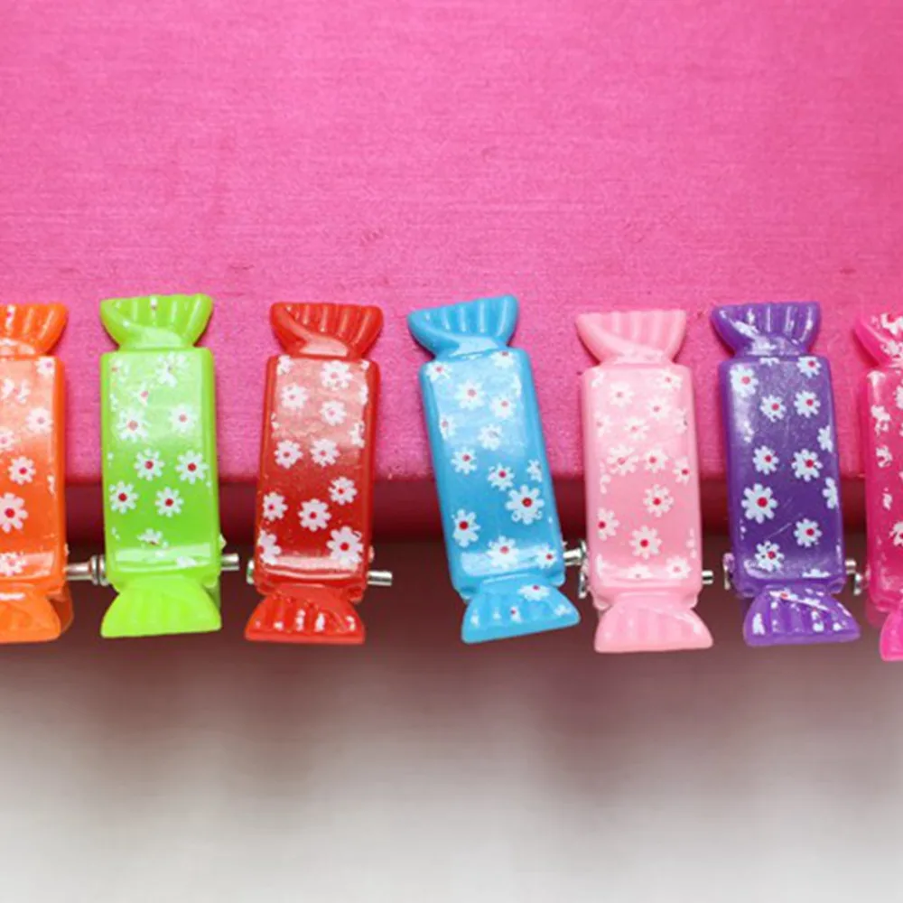 

50 Mixed Colour Plastic Candy Alligator Hair Clips Barrettes DIY 28mm