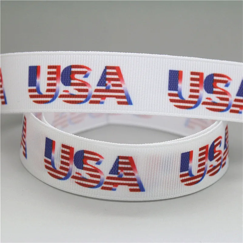 DHK 50 ярдов США Печатный grosgrain ленточный аксессуар украшение для волос Оптовая