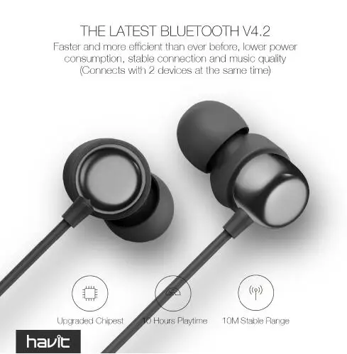 HAVIT i39 Bluetooth V4.2 Наушники Беспроводные спортивные Ephones водонепроницаемые стерео с