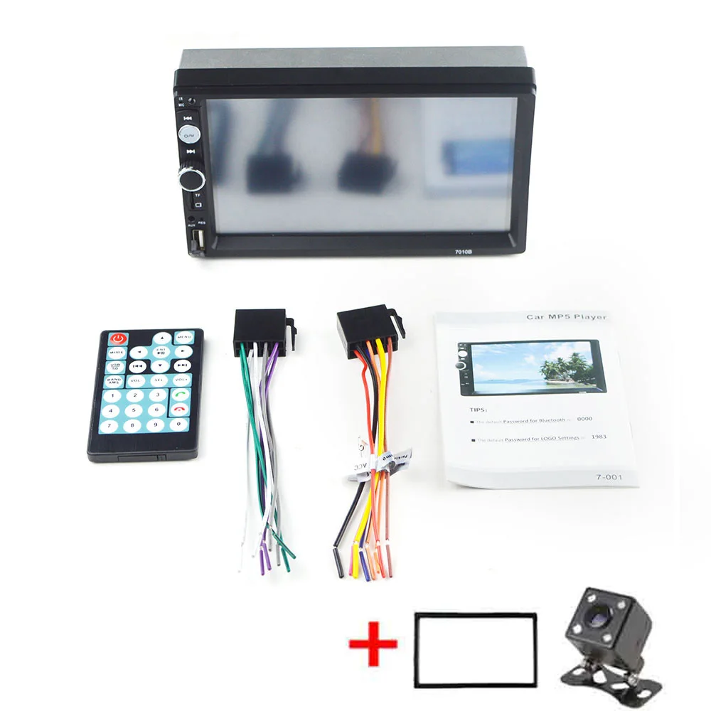 frame and camera Автомагнитола 2 din плеер Зеркало Ссылка Авторадио общие модели автомобилей 7 ''дюймовый ЖК сенсорный экран Bluetooth Авто Стерео камера заднего вида - Цвет: frame and camera