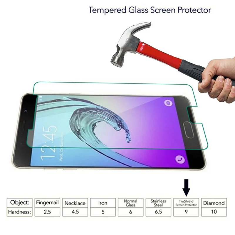 Tempered Glass for Samsung Galaxy A3 2017 A320 A320F (Not Full Cover) Case Screen Protector on 2016 A310F A310 A300F Funda | Мобильные