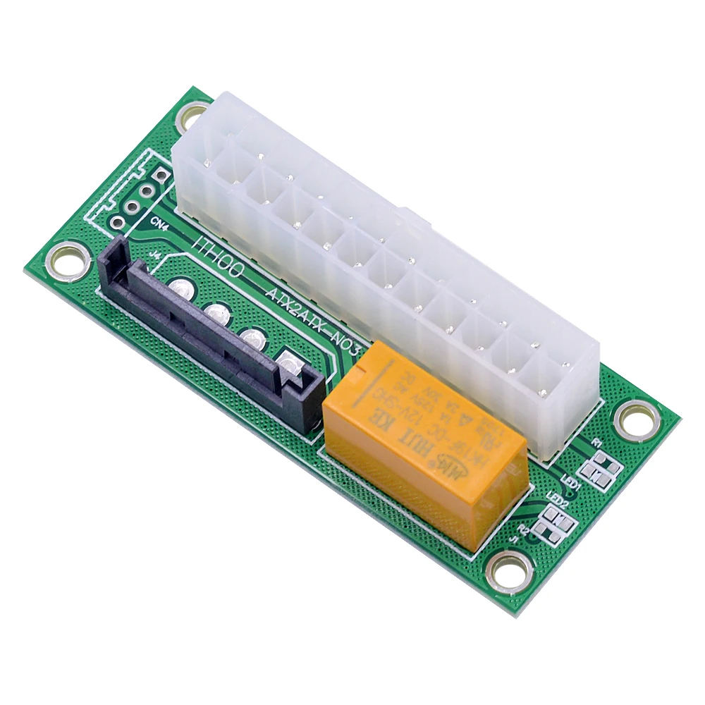 CHIPAL 10 шт. двойной PSU адаптер 15Pin SATA к 24Pin синхронизации синхронный Starter карты ATX Molex