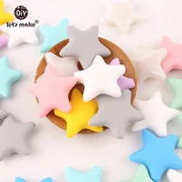 lets make silicone beads 50pcs star cartoon teething diy necklace made accessories bpa free food grade teether baby teether