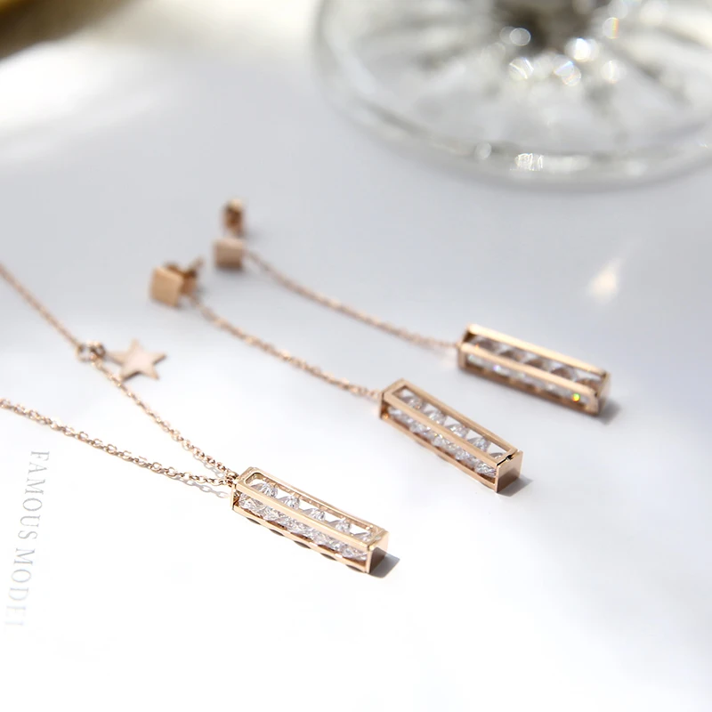 Новое поступление 2018 роскошное ожерелье YUN RUO из розового золота с квадратным