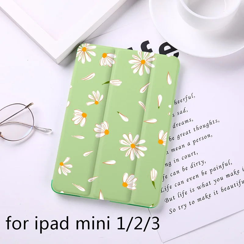 B200064-mini123 Милый Магнитный откидной Чехол с маргариткой для Apple iPad 9," Чехол для iPad Air 2 Mini2 из искусственной кожи, складной чехол-книжка с функцией автоматического пробуждения - Цвет: B200064-mini123