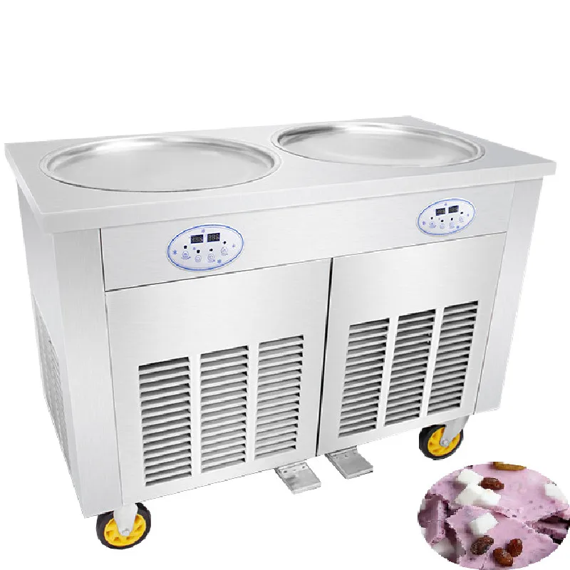 

Машина для жарки йогуртов круглая сковорода машина для жарки мороженого 110В 220В коммерческий Электрический ролл из жареного мороженого цен...