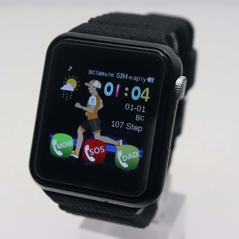 Черный Детские часы с gps трекером, камерой SOS, водонепроницаемые умные часы, устройство определения местоположения, Цифровые Детские часы V7K - Цвет: Черный