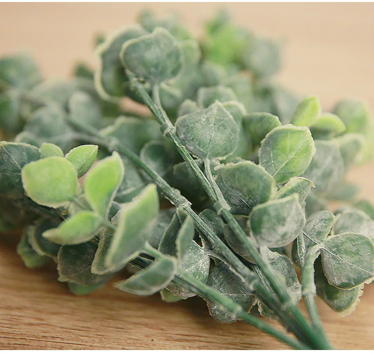 Поддельный букет листьев 30 см DIY пластик эвкалипта ветка дерева для дома Рождество Свадебные украшения Зеленые посадки аксессуары