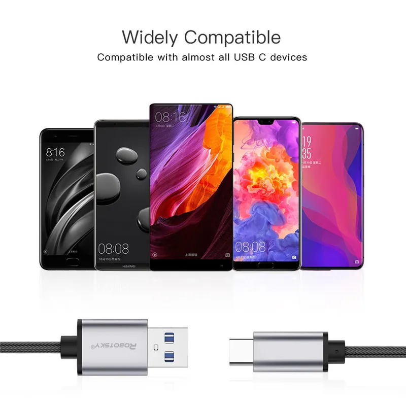 3а кабель для быстрой зарядки type C с нейлоновой оплеткой 0,25 м 1 м 2 м type-C кабель для передачи данных для сотового телефона samsung Galaxy Xiaomi huawei код