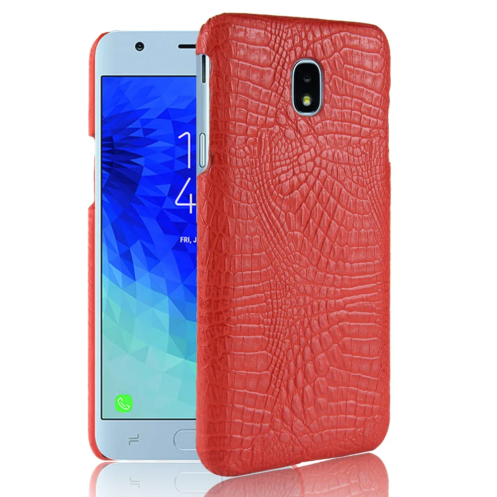 Крокодилья кожа змеи текстура кожаный чехол для samsung Galaxy J7 J3 J4 J6 J8 2018 твердой