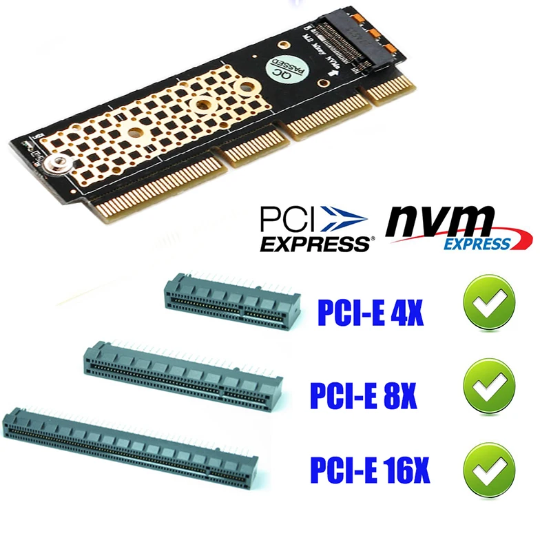 HL M.2(NGFF) Накопитель SSD с протоколом NVME к PCI Express 3,0 адаптер с радиатора для 1U/2U сервер и низкий профиль ПК