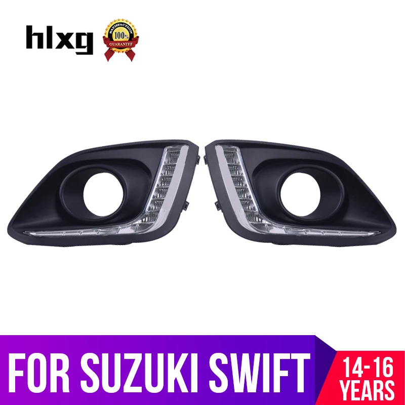 Hlxg Автомобильные дневные ходовые огни DRL для SUZUKI SWIFT 2014 2015 2016 4 светодиода Авто ABS