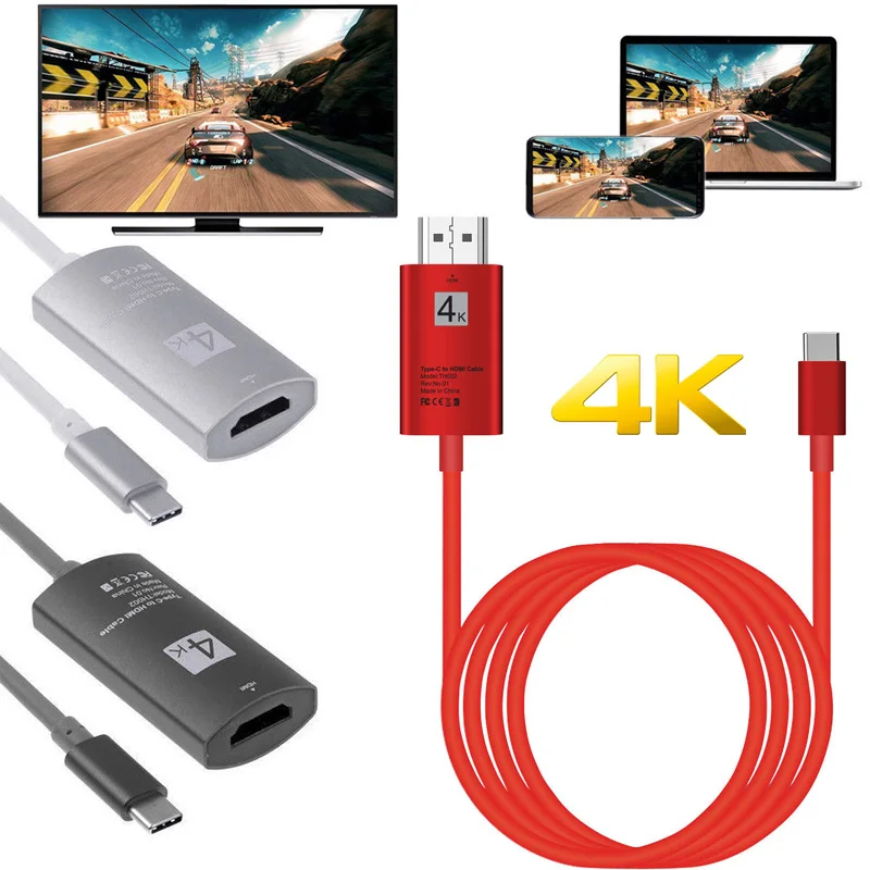4K Тип C HDMI адаптер Тип C Телефон подключение ТВ кабель HD ТВ видео конвертер для Macbook samsung S8 S9 S10 huawei P30 LG G5 Android