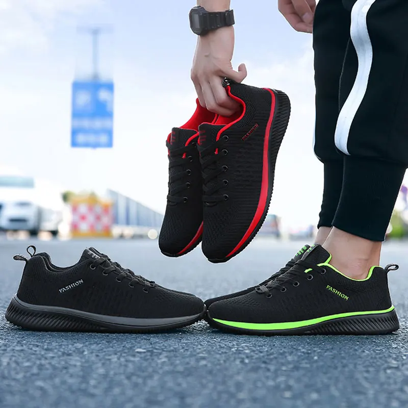 Мужская сетчатая обувь для бега мужская на шнуровке легкие удобные дышащие