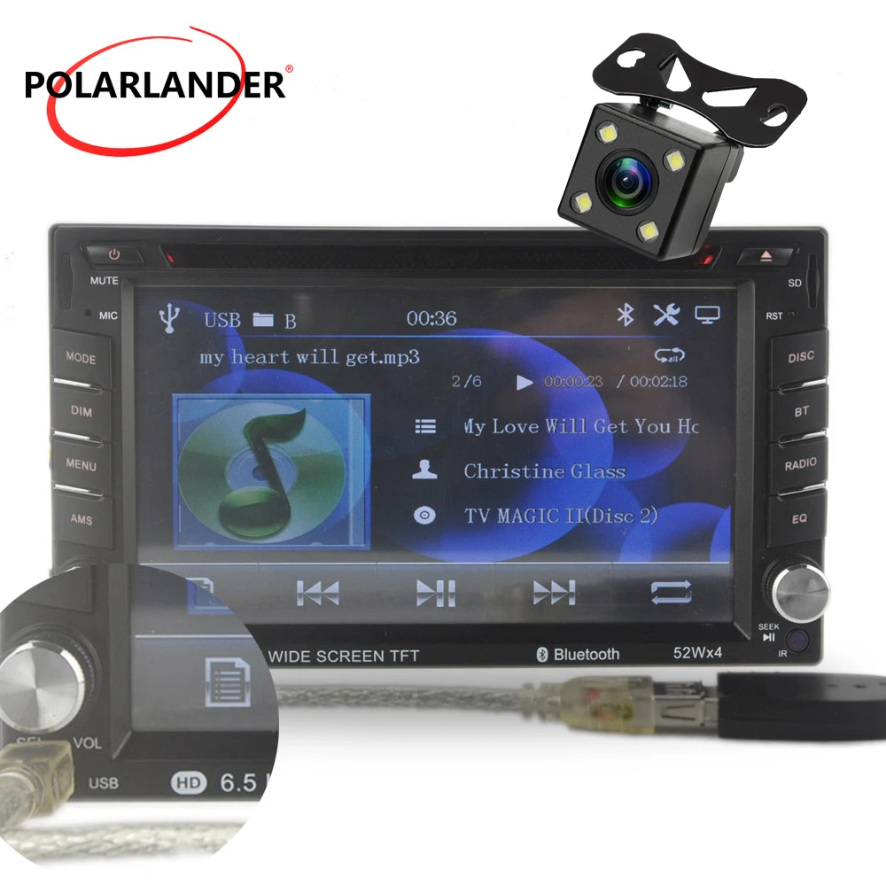 " сенсорный экран 2 Din Автомобильный Радио DVD/CD-плеер Bluetooth Авторадио USB/SD/AUX радио Кассетный пульт дистанционного управления