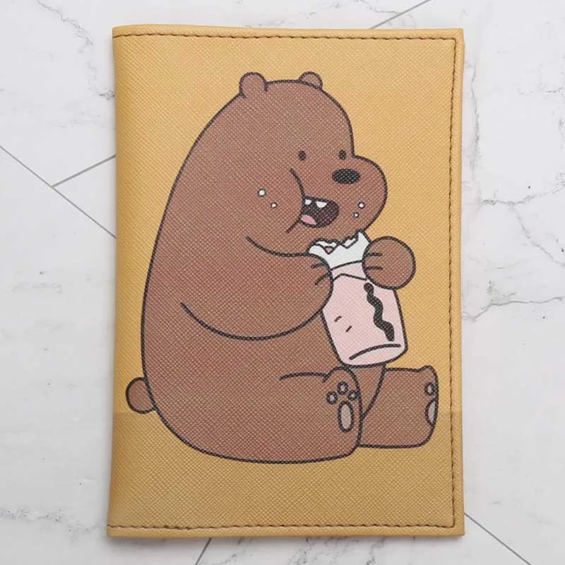Модные коричневые Медведи Мультфильм Обложка для паспорта для мужчин и женщин pu кожаный дорожный Чехол Держатель для паспорта ID Держатели 14,5 см* 10 см