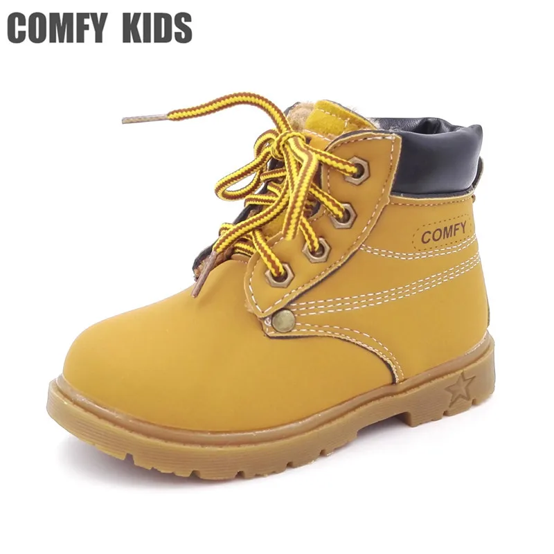 

2022 Fashion Child Snow Boots Shoes Boys Girls Leather Boots Warm Plush Casual Kids Children Snow Boots Shoes Kids Cotton Bota