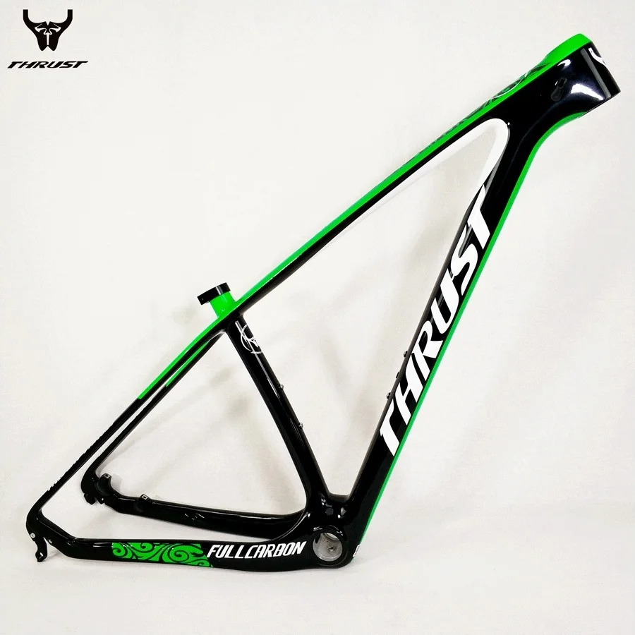 Mtb карбоновая велосипедная рама 29er 15 17 19 T1000 углеродная mtb рама 29er 27,5 BSA BB30 велосипедная Рама зеленая Глянцевая 2 Гарантия